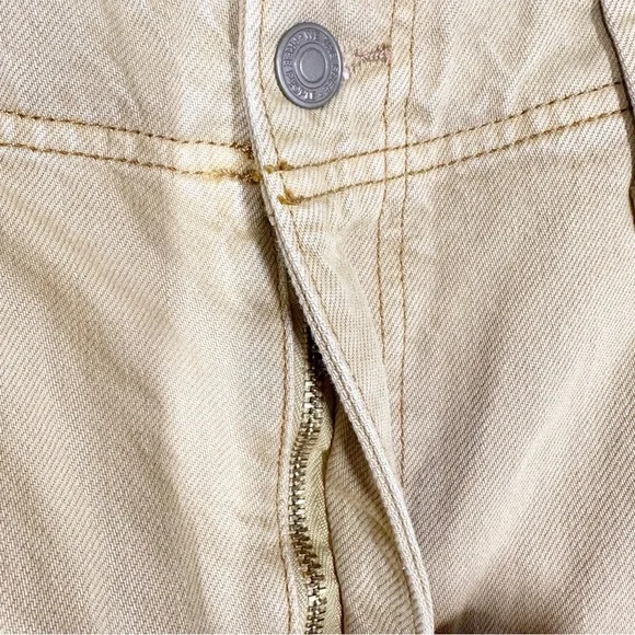 NEW Free People We The Free Chill Vibes Dropped Wide Leg Khaki Scout Jeans 31 - Picture 8 of 11